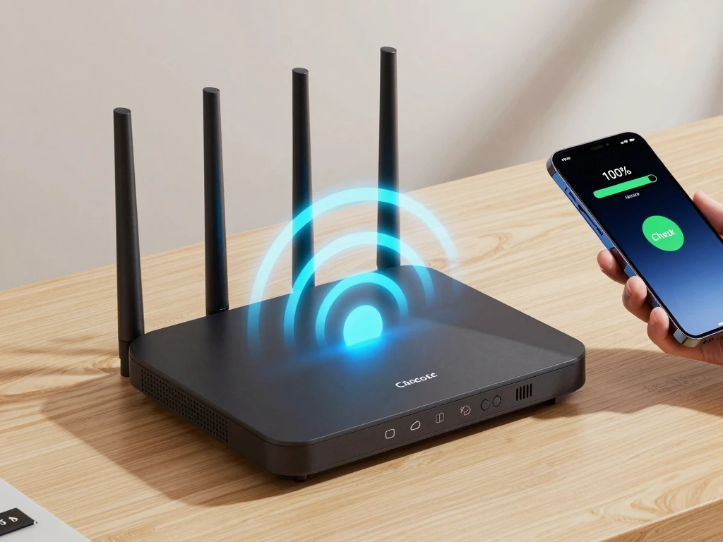Router WiFi emitiendo señal de internet rápida y solución a problemas de conexión