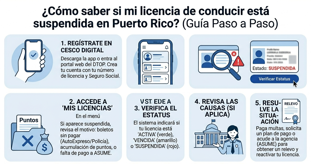 ¿Cómo saber si mi licencia de conducir está suspendida en Puerto Rico? (Guía Paso a Paso)