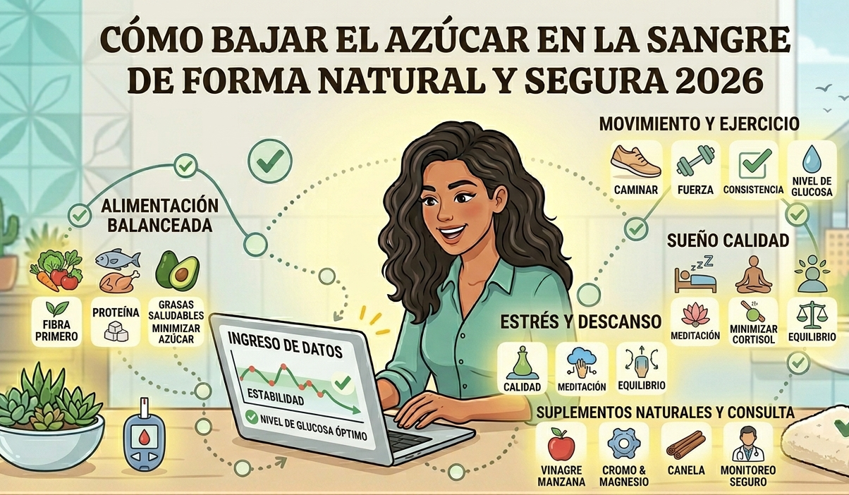 Cómo bajar el azúcar en la sangre de forma natural y segura 2026